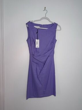 Sara Campbell Lavender Sleeveless Midi Sheath Dress